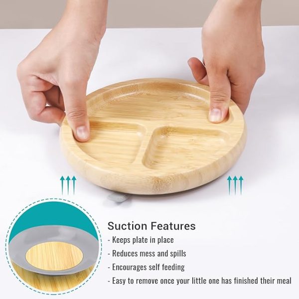 3PCS Bamboo Suction Plates for Babies - Image 3