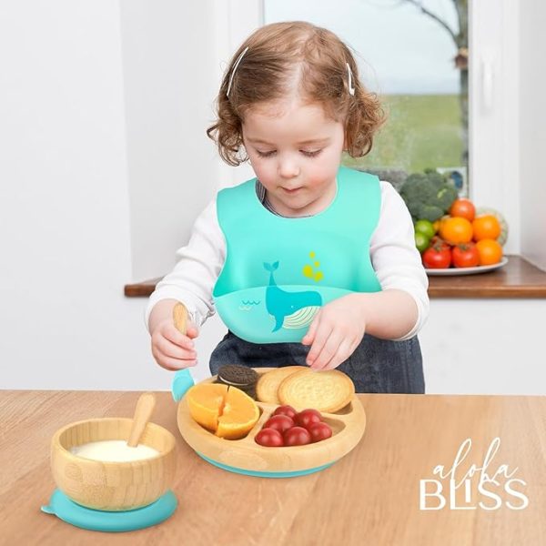 Bamboo Baby Plates Set - Blue
