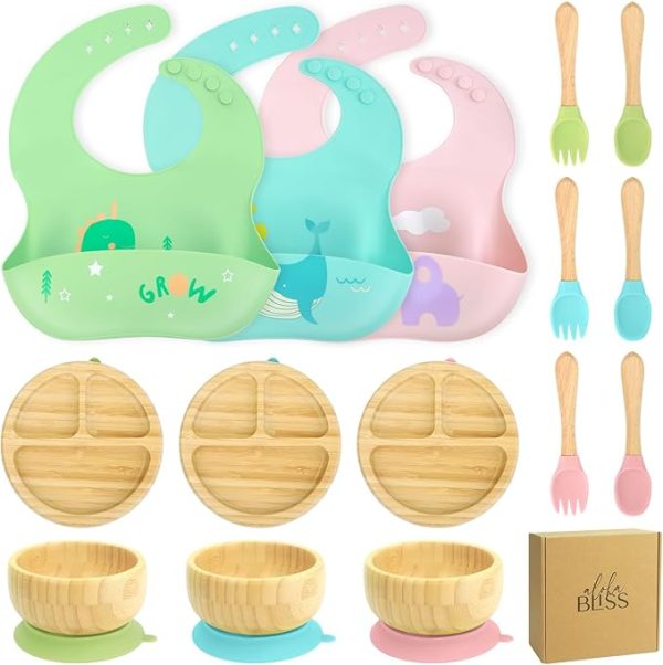 Bamboo Baby Plates Set - Green - Image 2